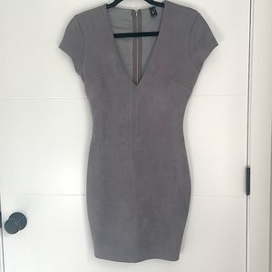 Grey suede dress